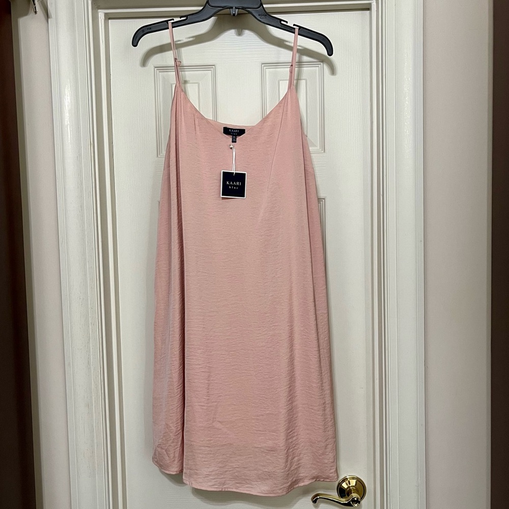 Kaari Blue Blush Pink Slip Dress